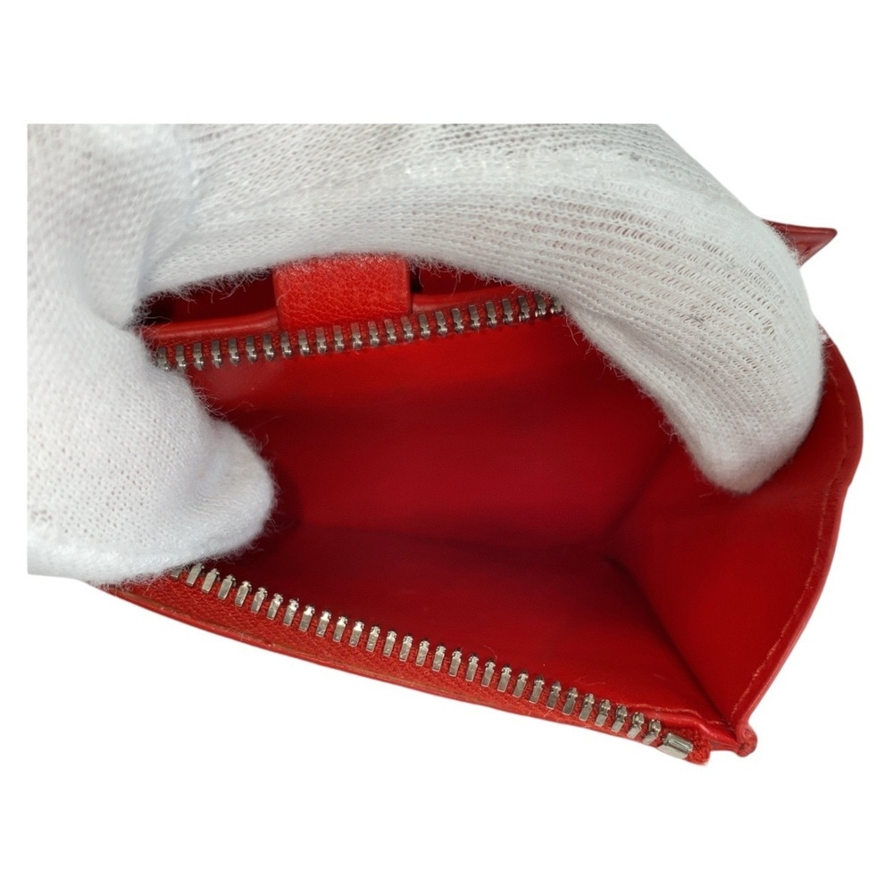 BOTTEGA VENETA Maxi Intrecciato Red Leather Folding Wallet with Silver Hardwa... - Picture 8 of 9